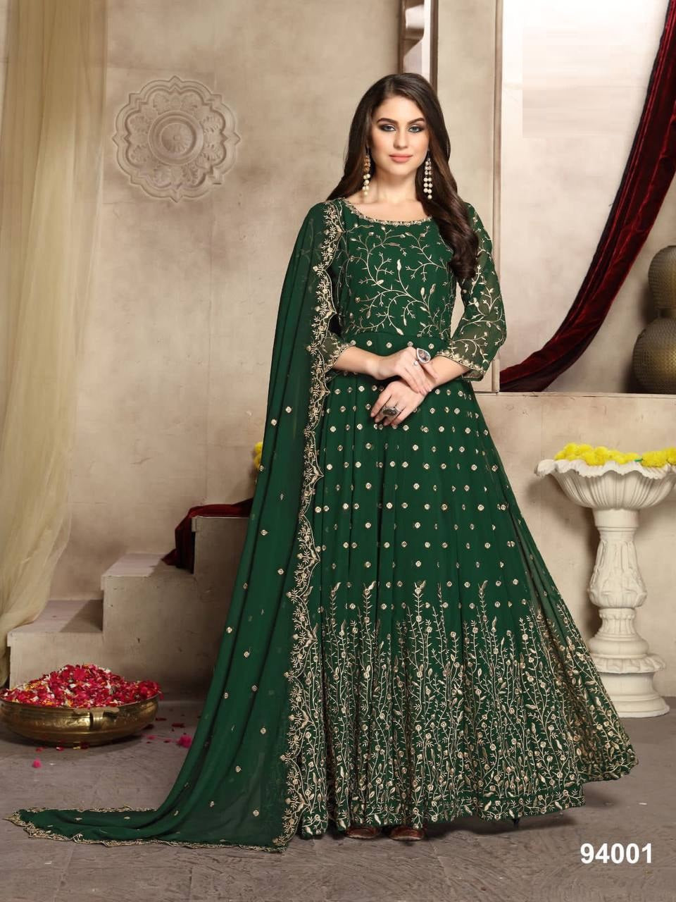 Butterfly Heavy Net With Codding Embroidery And Stone Work Suit