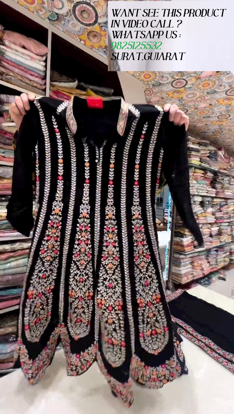 Black Color Georgette Embroidered Sharara Suit Ready to Wear For Women