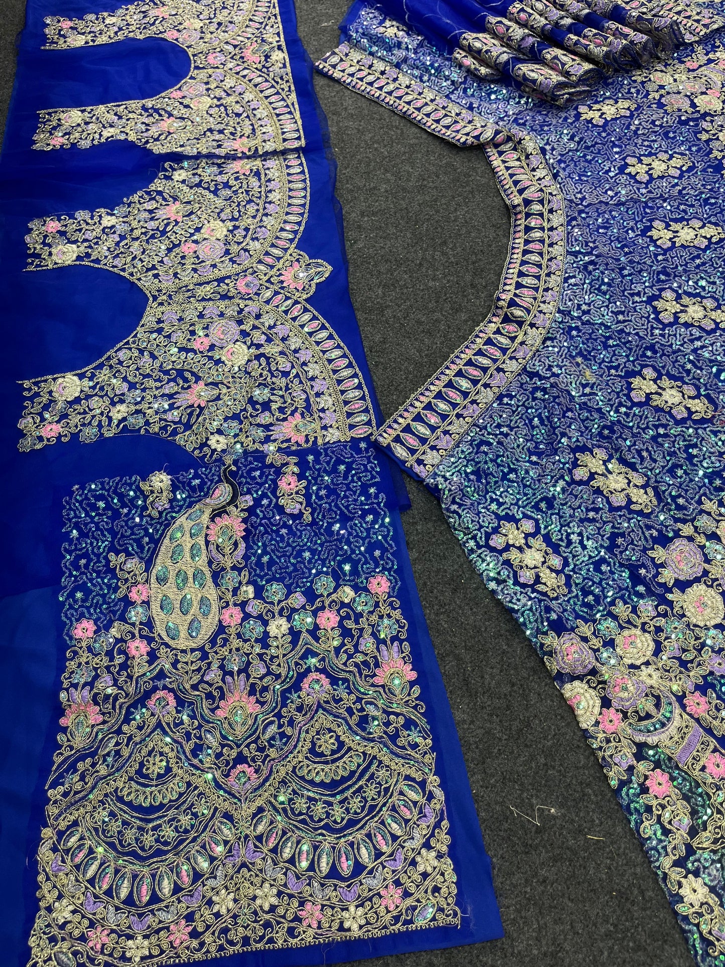 Blue Color Soft Net Coding Embroidered Work Lehenga Choli