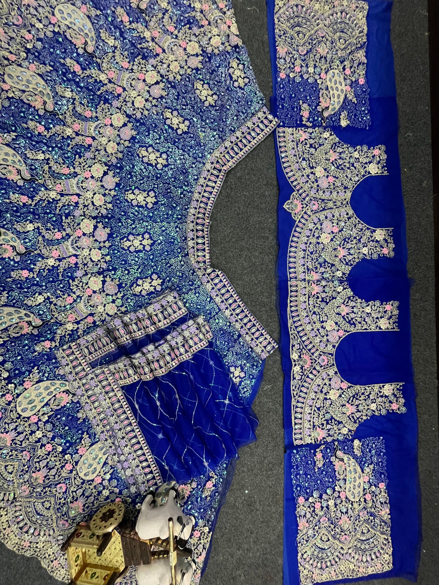 Blue Color Soft Net Coding Embroidered Work Lehenga Choli