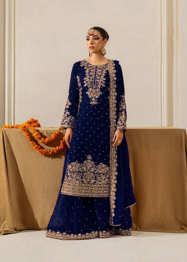 Wedding Wear Stylish Sharara Suit with Four-Side Lace Dupatta