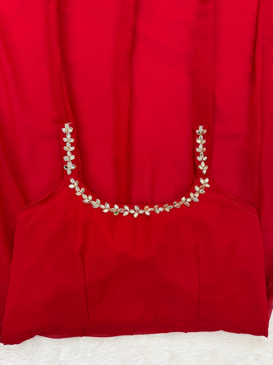 Georgette Handwork with Real Mirror Work Plazo Set