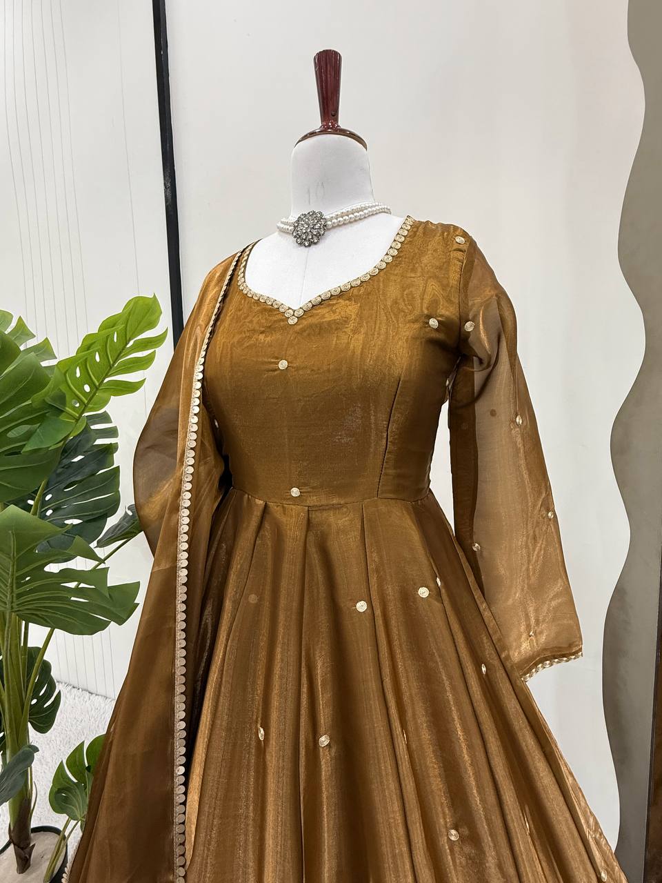 Rustic Gold Beauty Designer Gown for Wedding Season