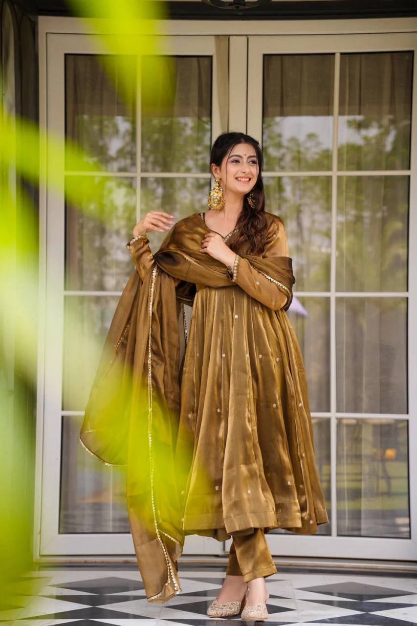 Rustic Gold Beauty Designer Gown for Wedding Season