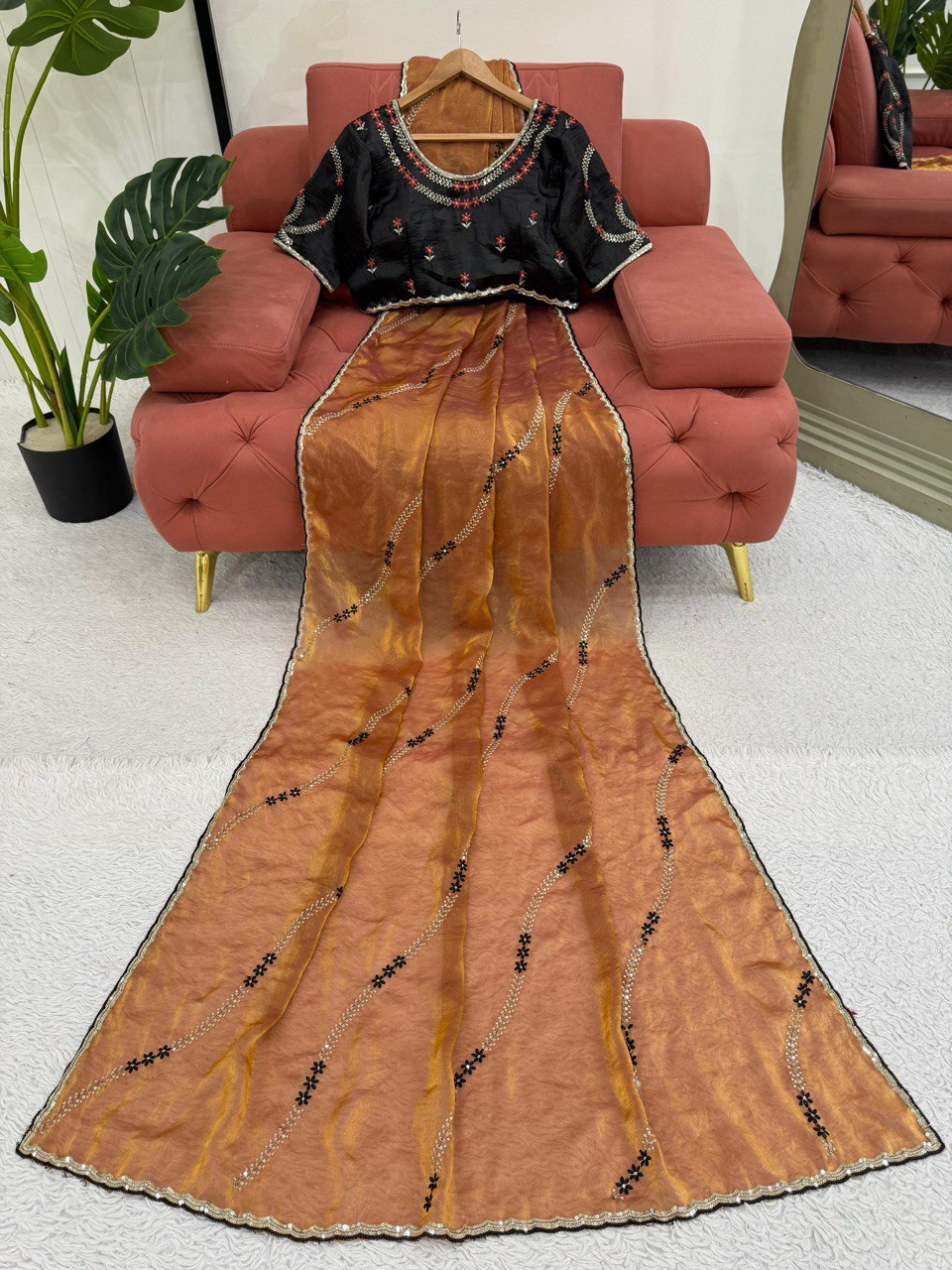 Soft & Shiny Fendy Silk Saree with Designer Blouse