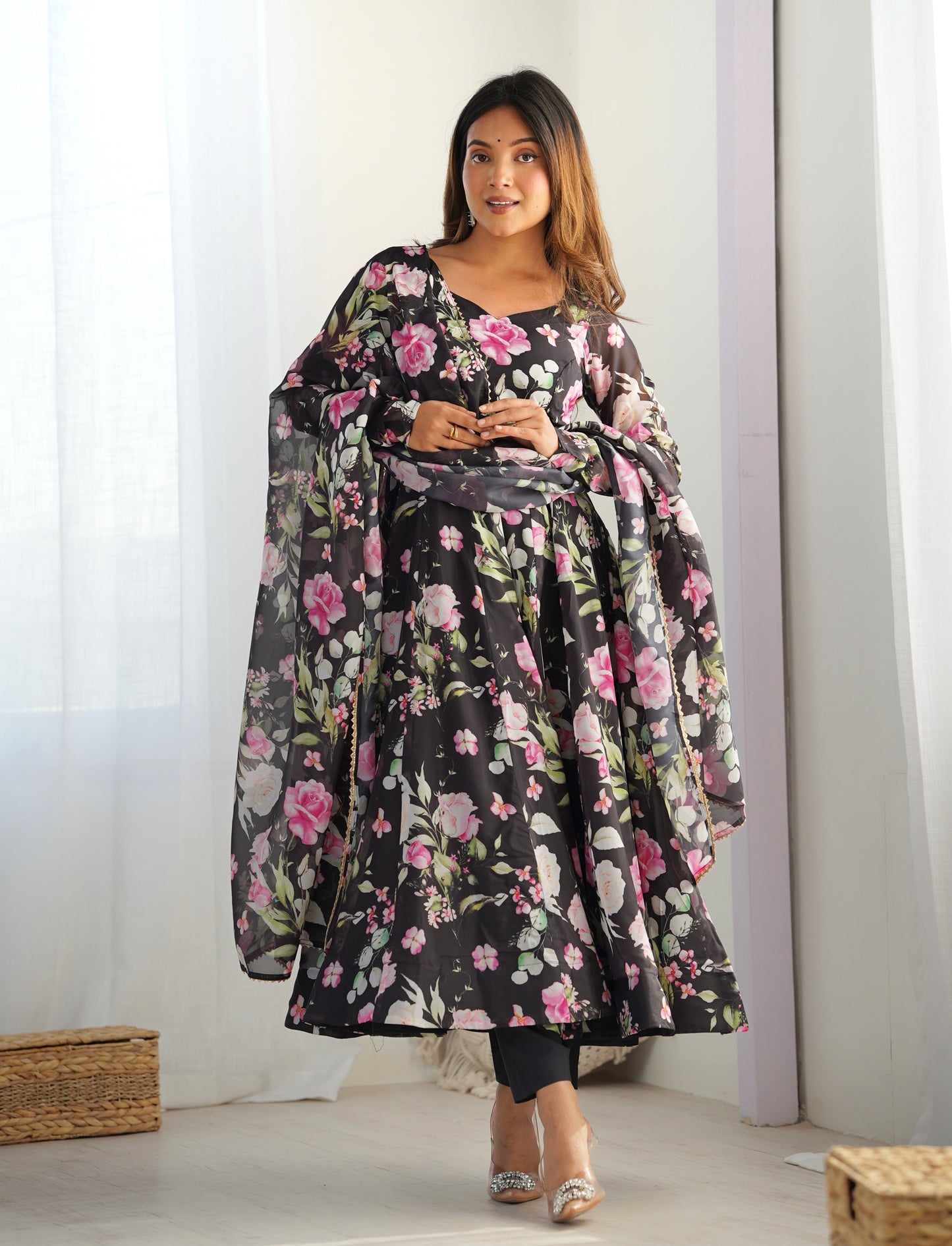 Wedding Wear & Festive Wear Digital Print Fully Stiched Anarkali Dress
