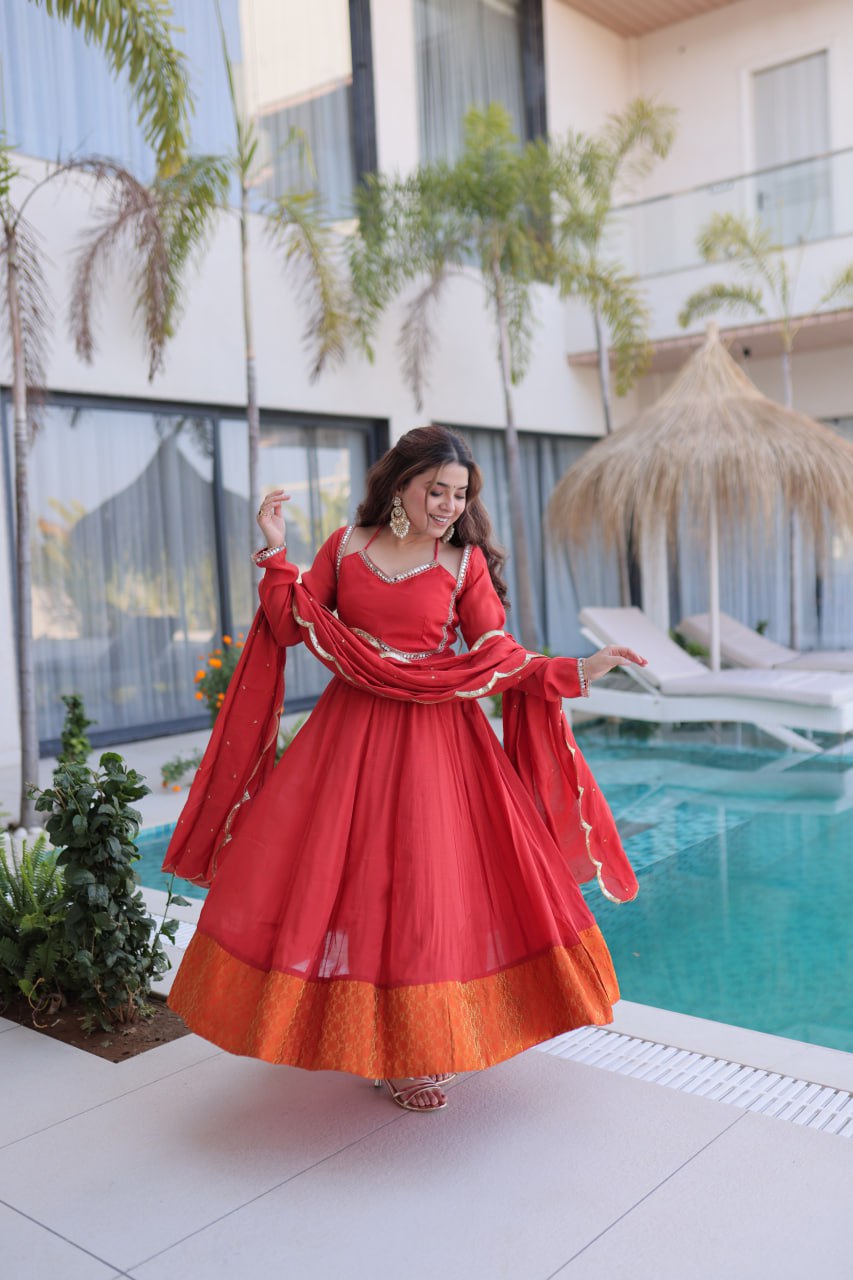 New Women's Latest Trendy Festive Embroidered Anarkali Set