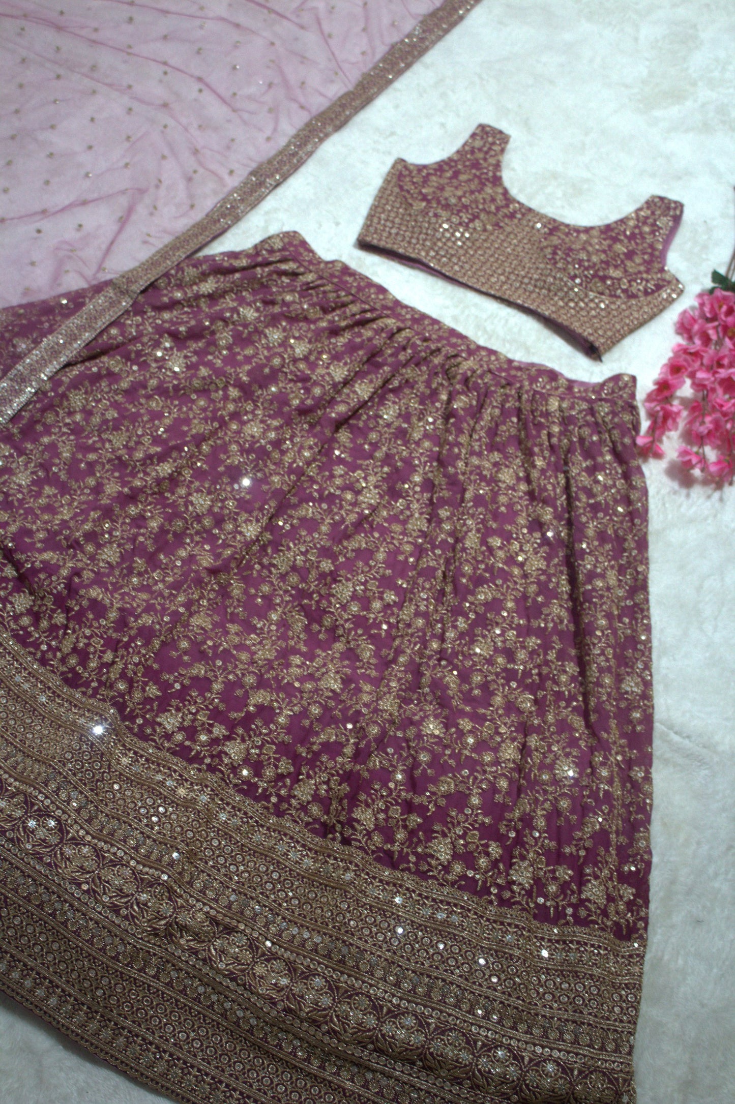 Onion Glow – Designer Lehenga Choli for Special Occasions
