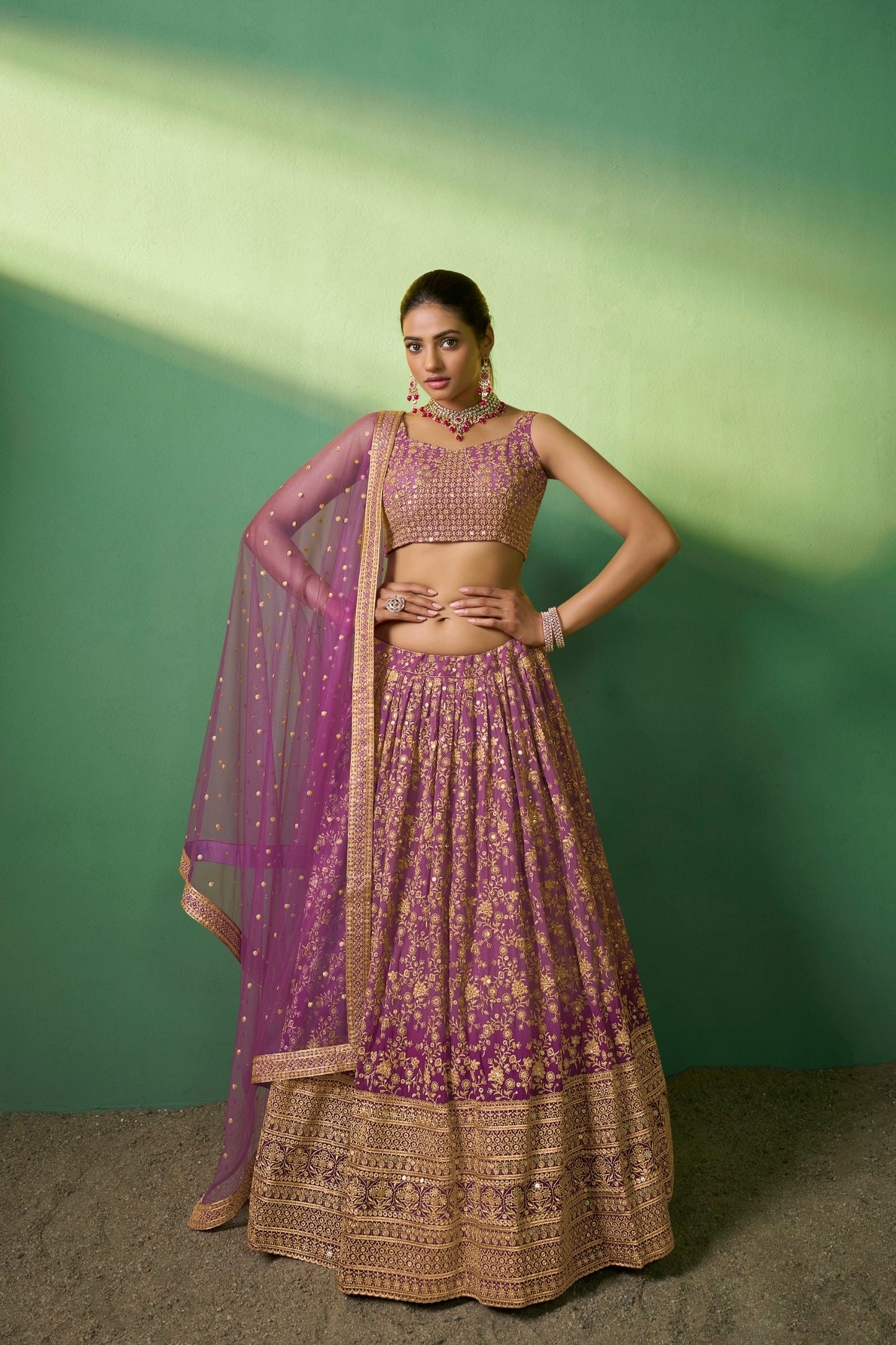 Onion Glow – Designer Lehenga Choli for Special Occasions