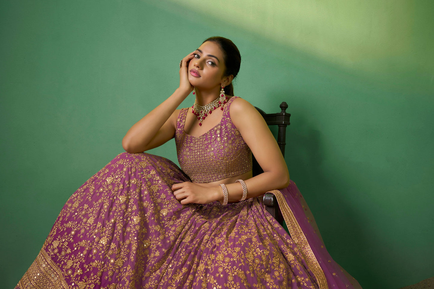 Onion Glow – Designer Lehenga Choli for Special Occasions