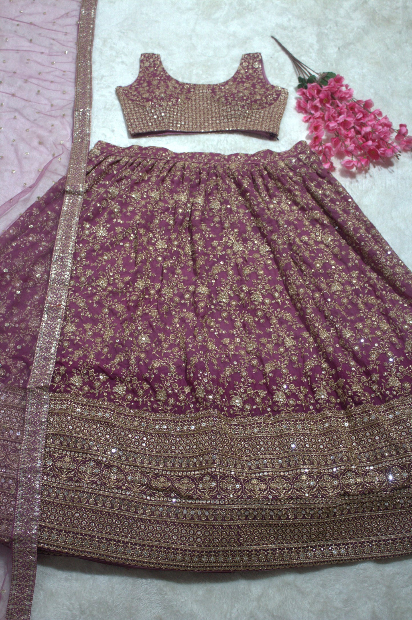 Onion Glow – Designer Lehenga Choli for Special Occasions