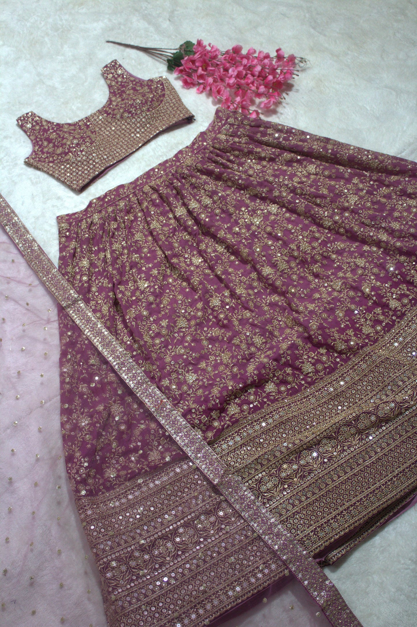 Onion Glow – Designer Lehenga Choli for Special Occasions