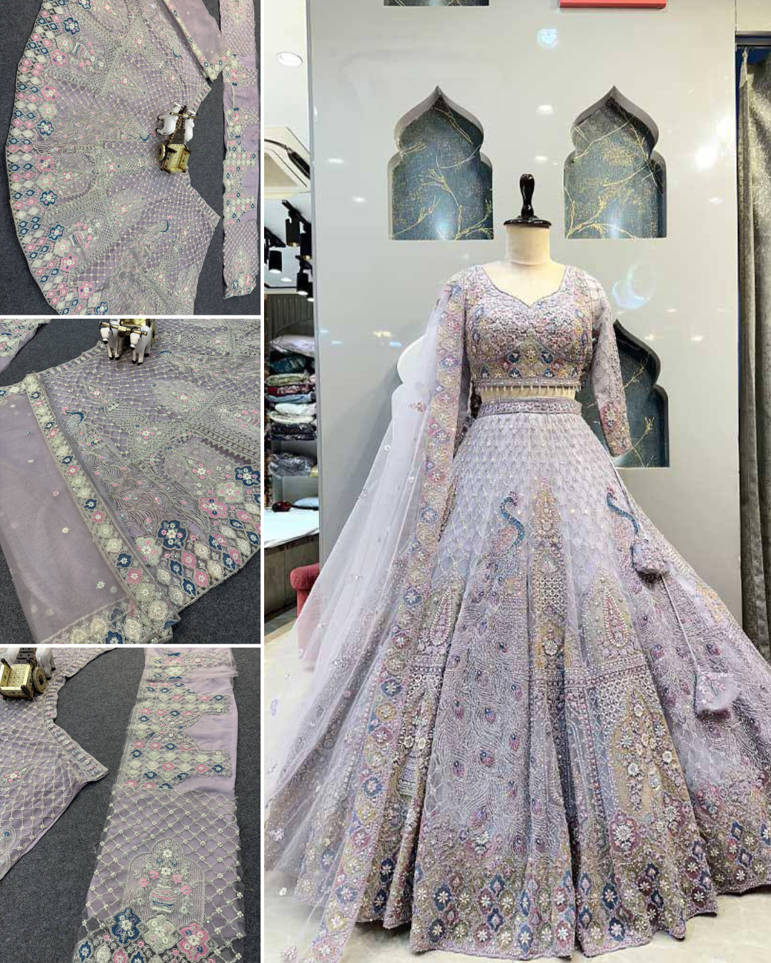 Light Purple Soft Net Embroidered Sequins Work Lehenga Choli With Dupatta