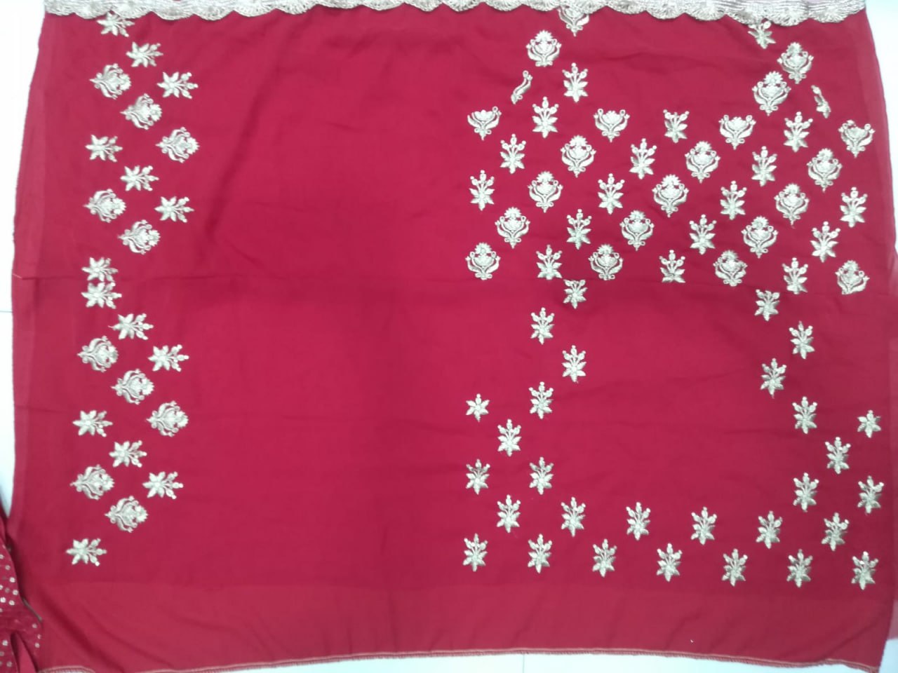 Amazing Red Georgette Sequence Embroidary Worked Lehenga Choli