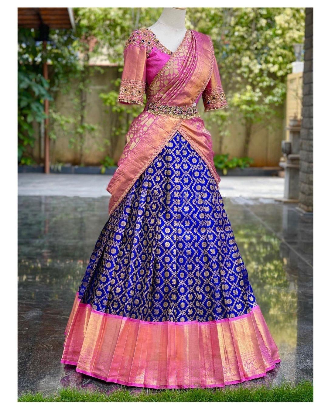 Royal Blue Colour Kanjiveram Silk Lehenga Choli