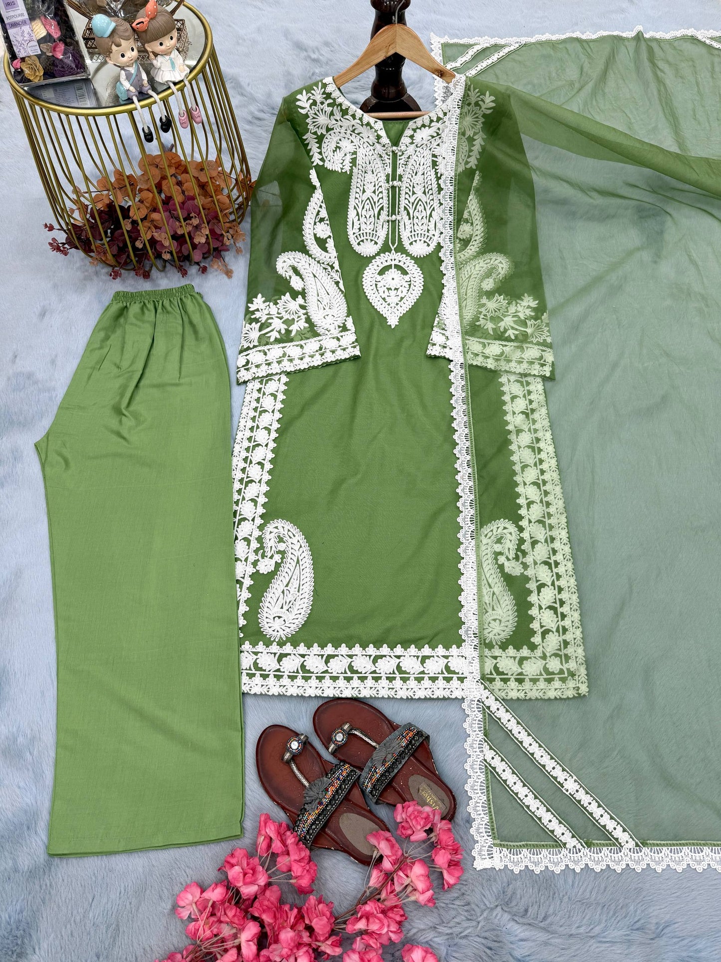 New Latest Designer Classic Embroidered Party Wear Suit Set