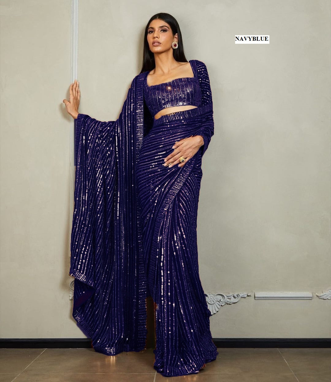 Lovely Georgette Full Sequence Work Saree