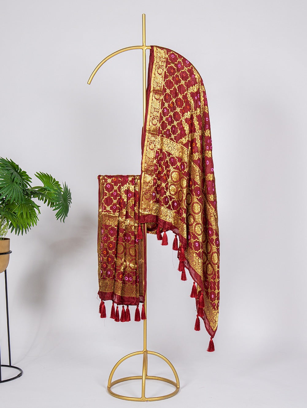 Red Color Pure Bandhej Print Dupatta For Marriage Matching