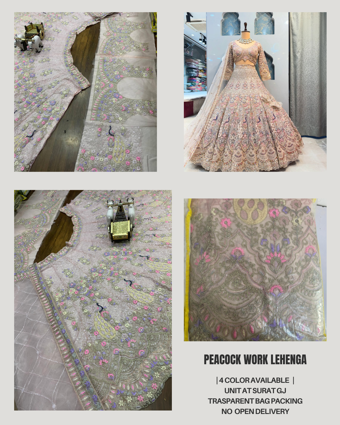 Pink Color Soft Net Coding Embroidered Work Lehenga Choli