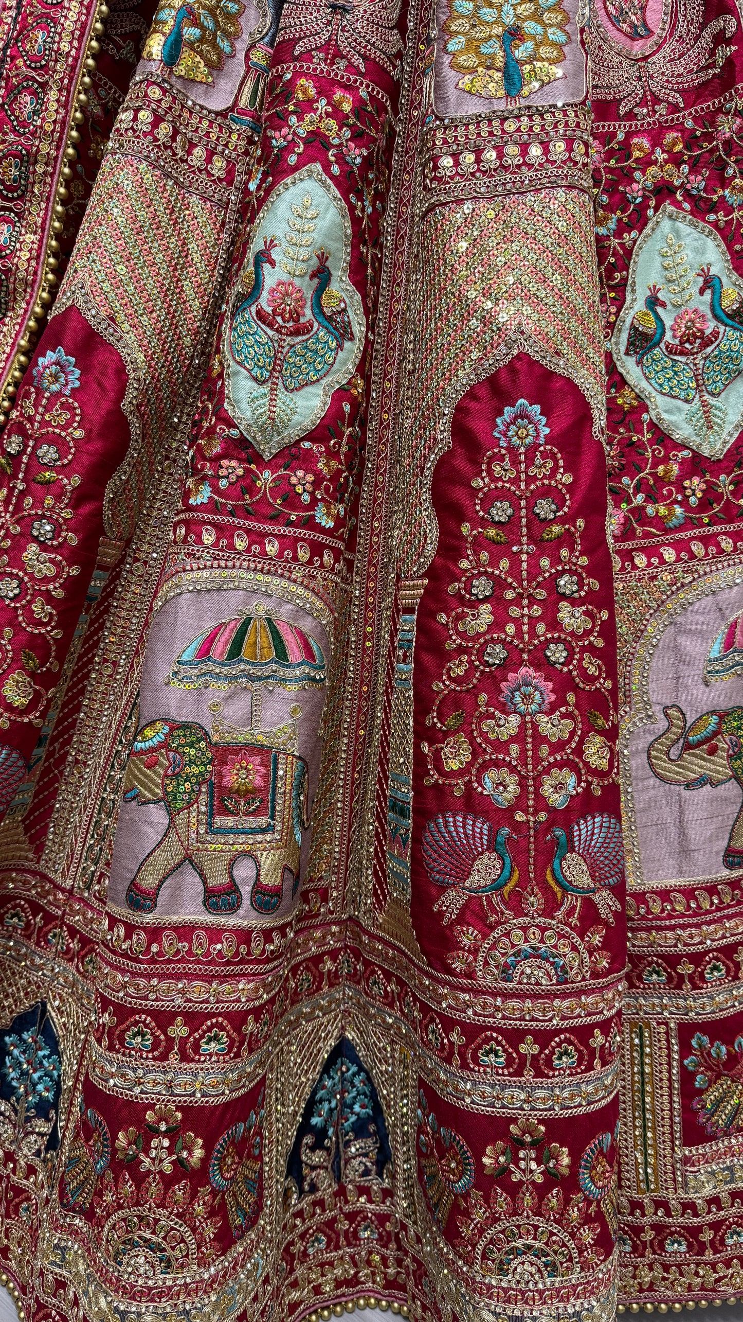Grand Bridal Look – Silk Lehenga Choli with Codding Embroidery & Two Dupattas