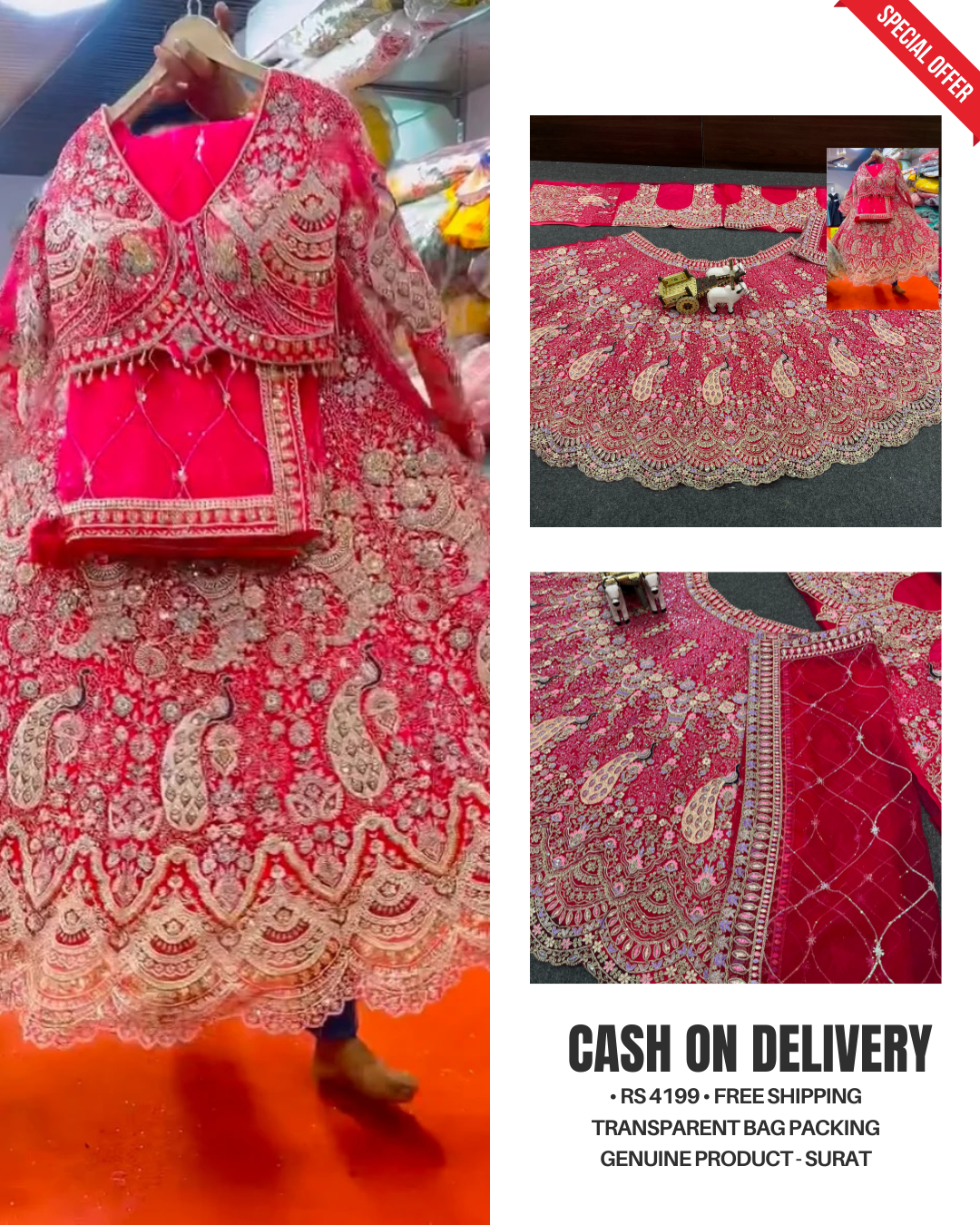 Pink Color Soft Net Coding Embroidered Work Lehenga Choli