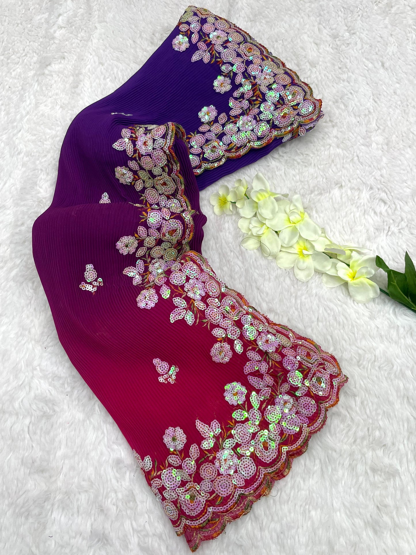 Wedding Wear Georgette Crush Work Saree