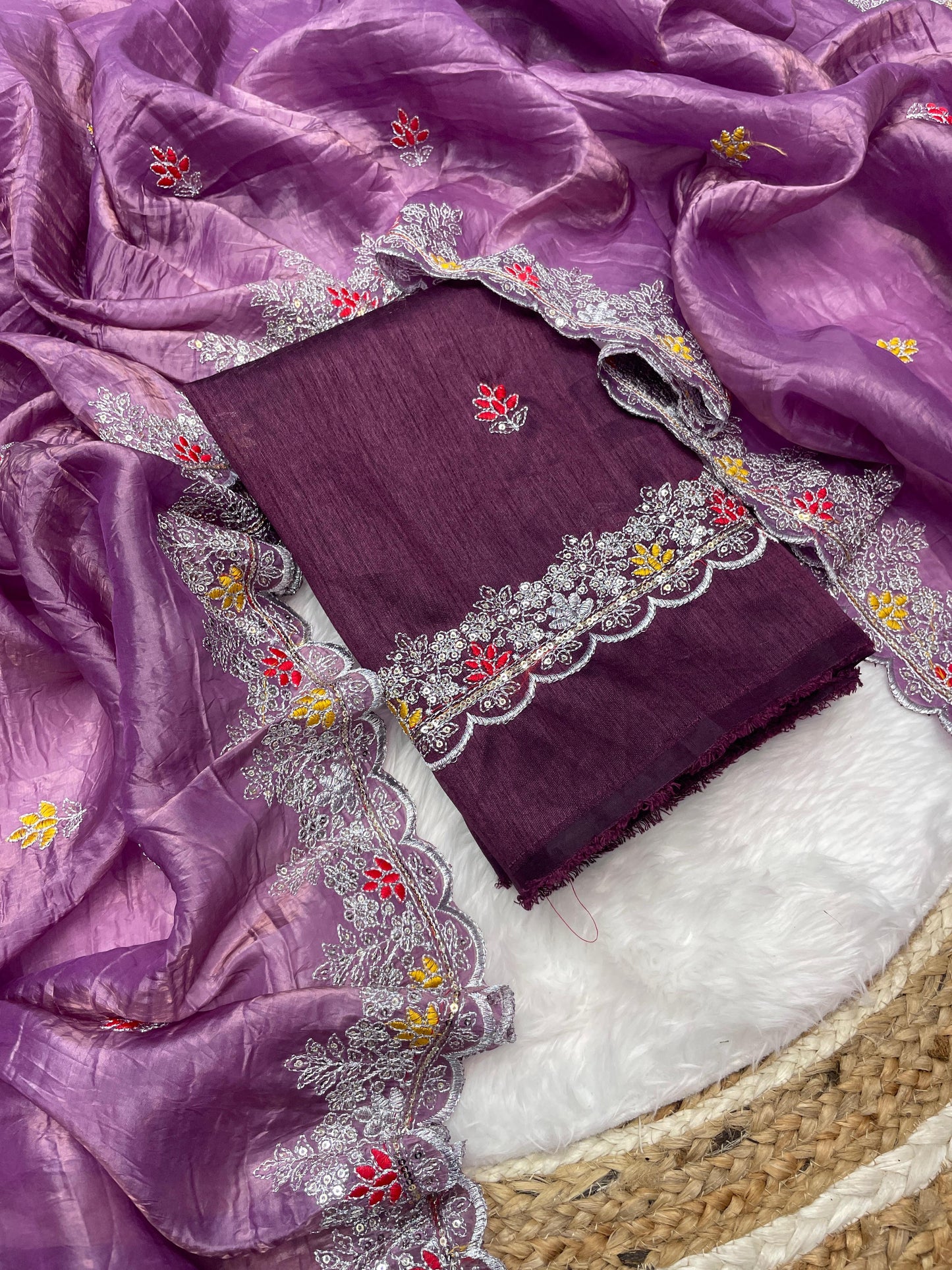 Gold Crush Fabric Embroidered Saree Blouse_stockout