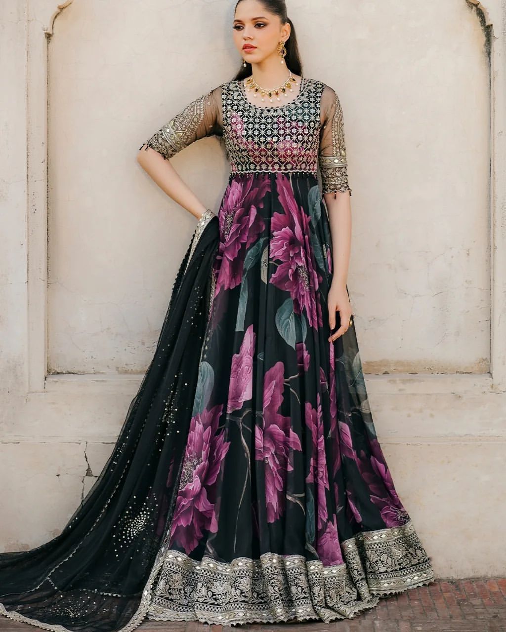Party Wear Georgette Gown With Dupatta
