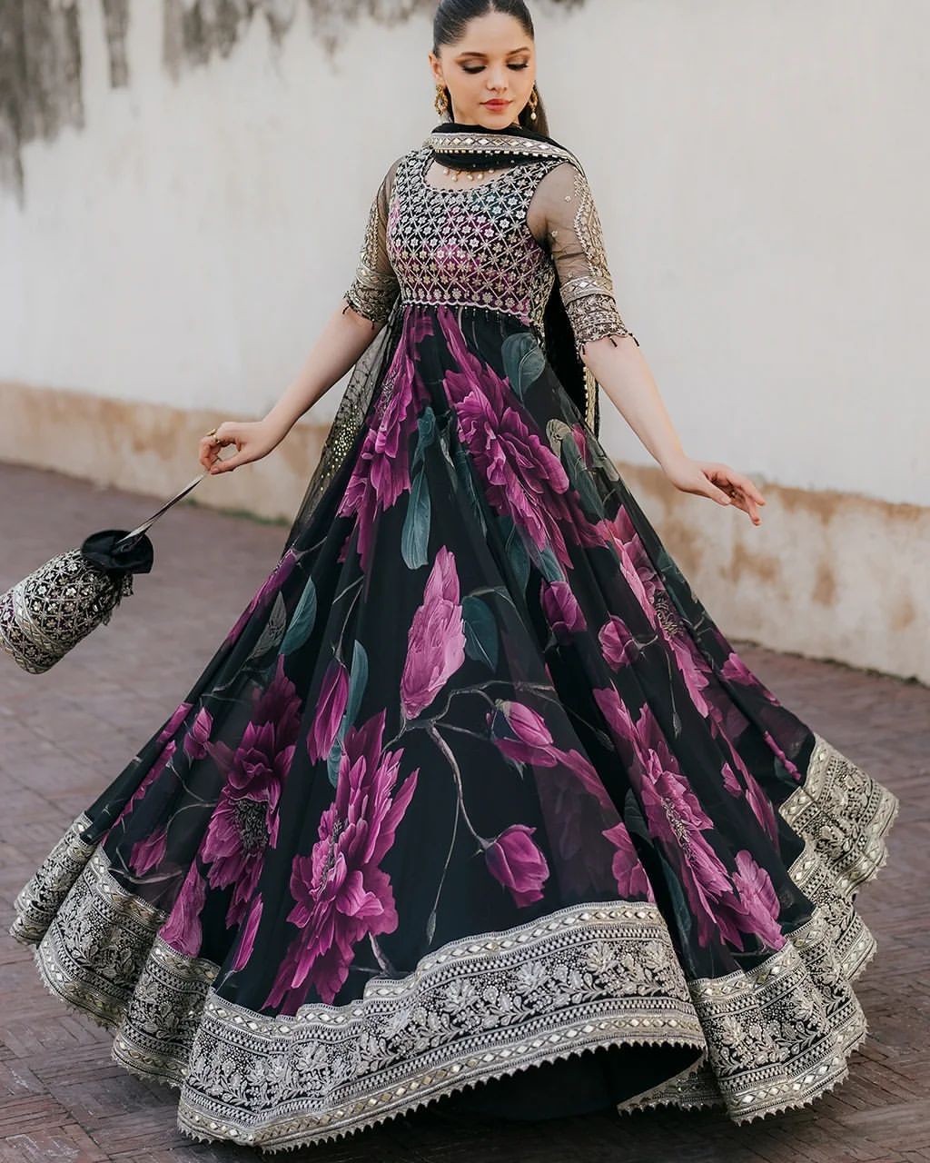 Party Wear Georgette Gown With Dupatta