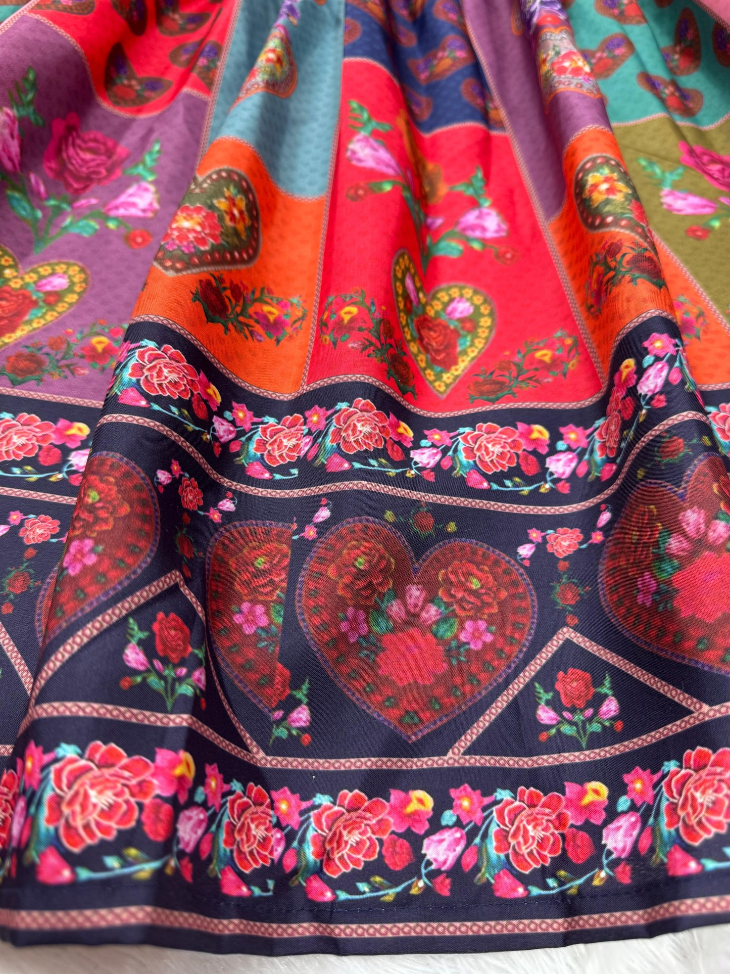 Multi Color Silk Base Printed Lehenga Choli Design