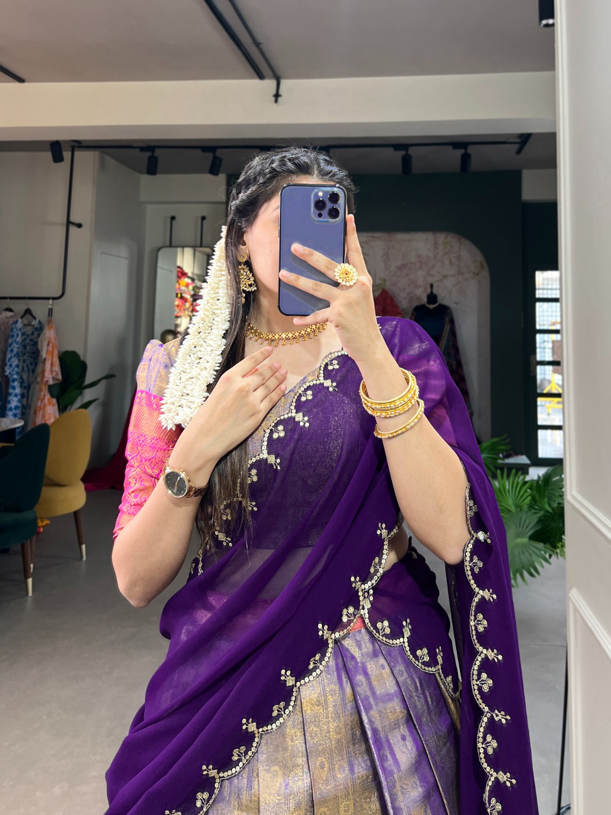 South Indian Wear Kanjivaram Silk Lehenga Choli