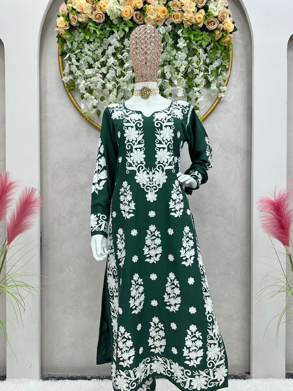 Amazing Thred Work Full Stiched Reyon Salwar Suit