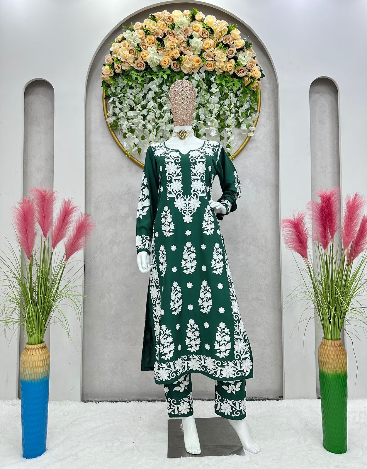 Amazing Thred Work Full Stiched Reyon Salwar Suit