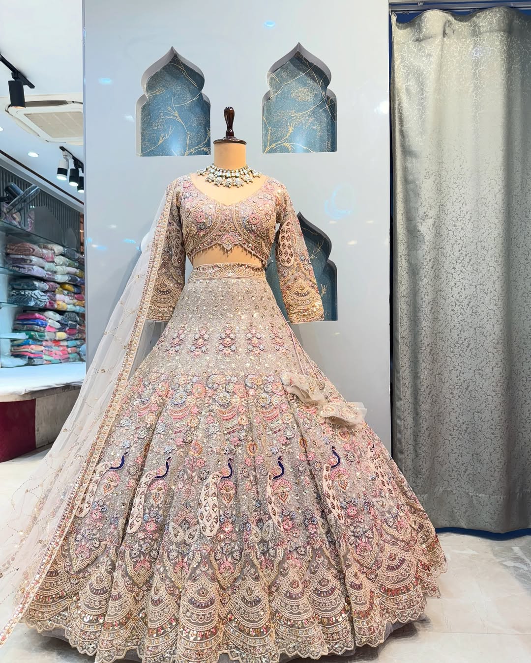 Pink Color Soft Net Coding Embroidered Work Lehenga Choli