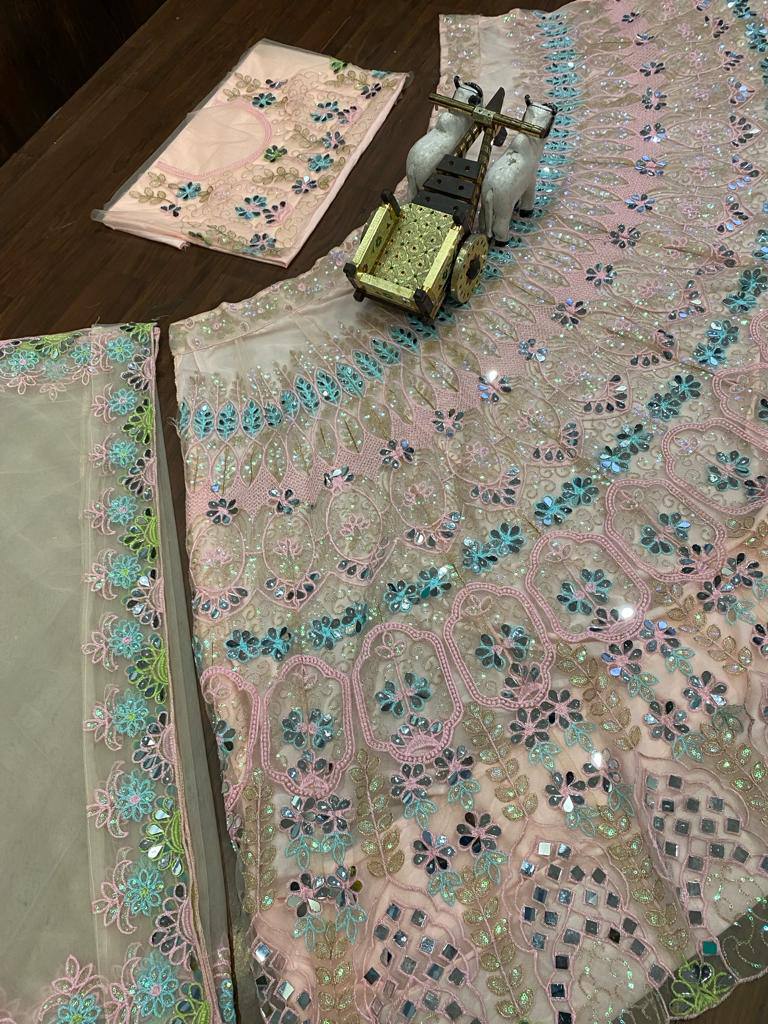 Real Mirror Work Heavy Lehenga Choli For Wedding Wear