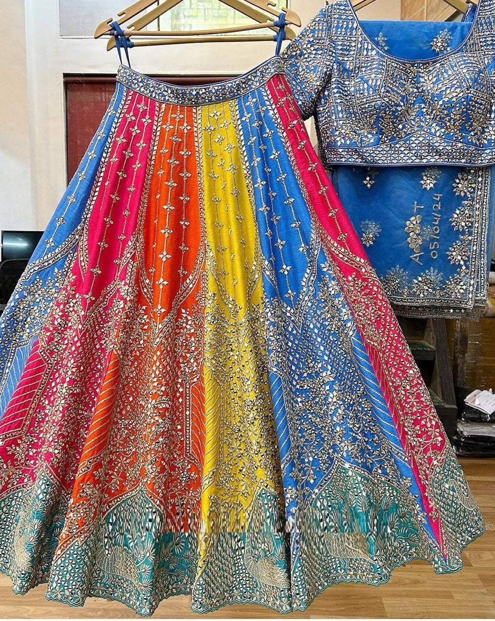Multi Colour Embroidary And Sequence Work Wedding Wear Lehenga Choli With Beautiful Duppata
