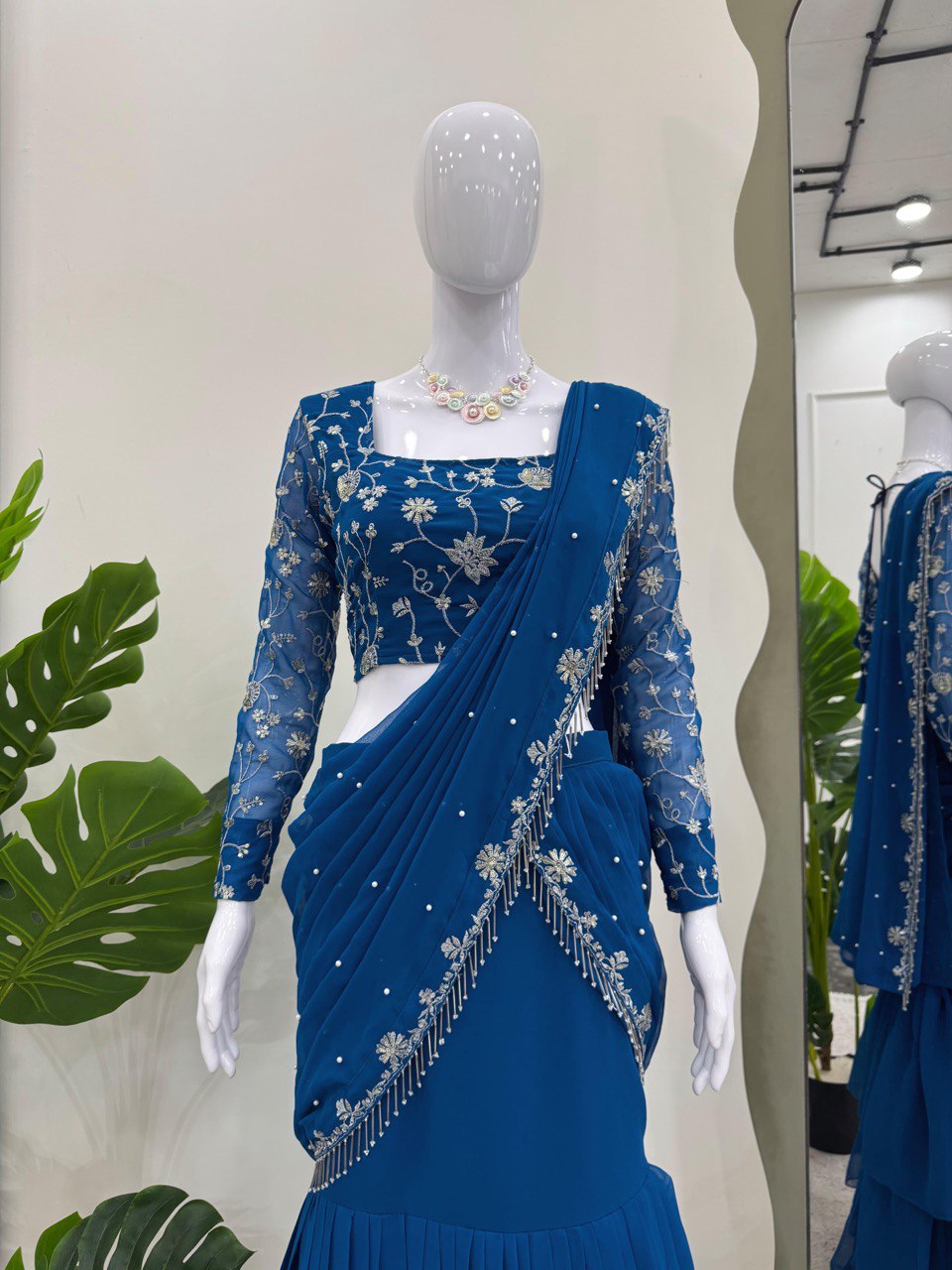 Reday to wear Georgette Sequence Work Lehengha saree
