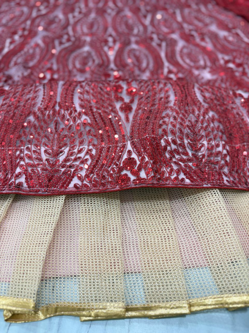 Maroon Coding Heavy Sequence Work Lehenga Choli