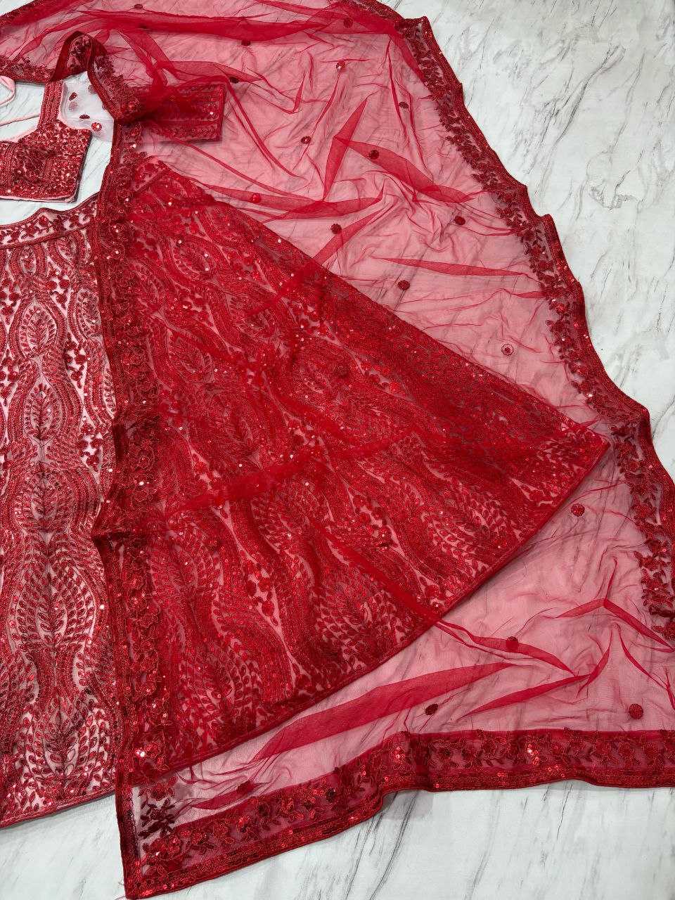 Maroon Coding Heavy Sequence Work Lehenga Choli