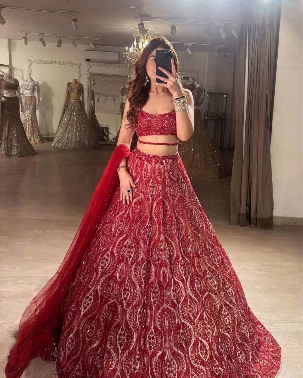 Maroon Coding Heavy Sequence Work Lehenga Choli