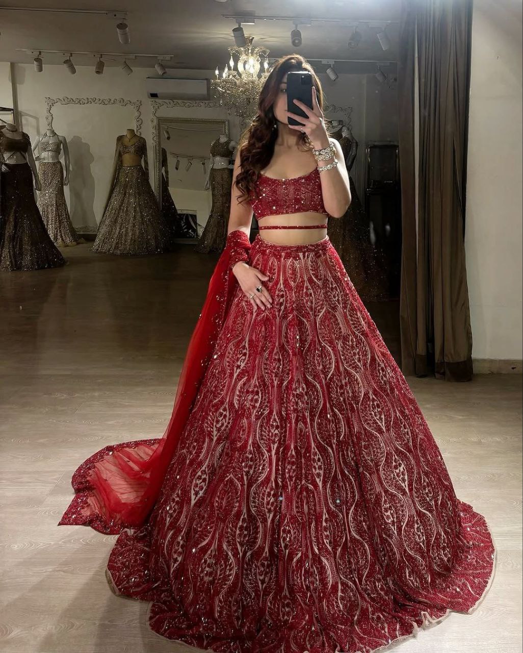 Maroon Coding Heavy Sequence Work Lehenga Choli