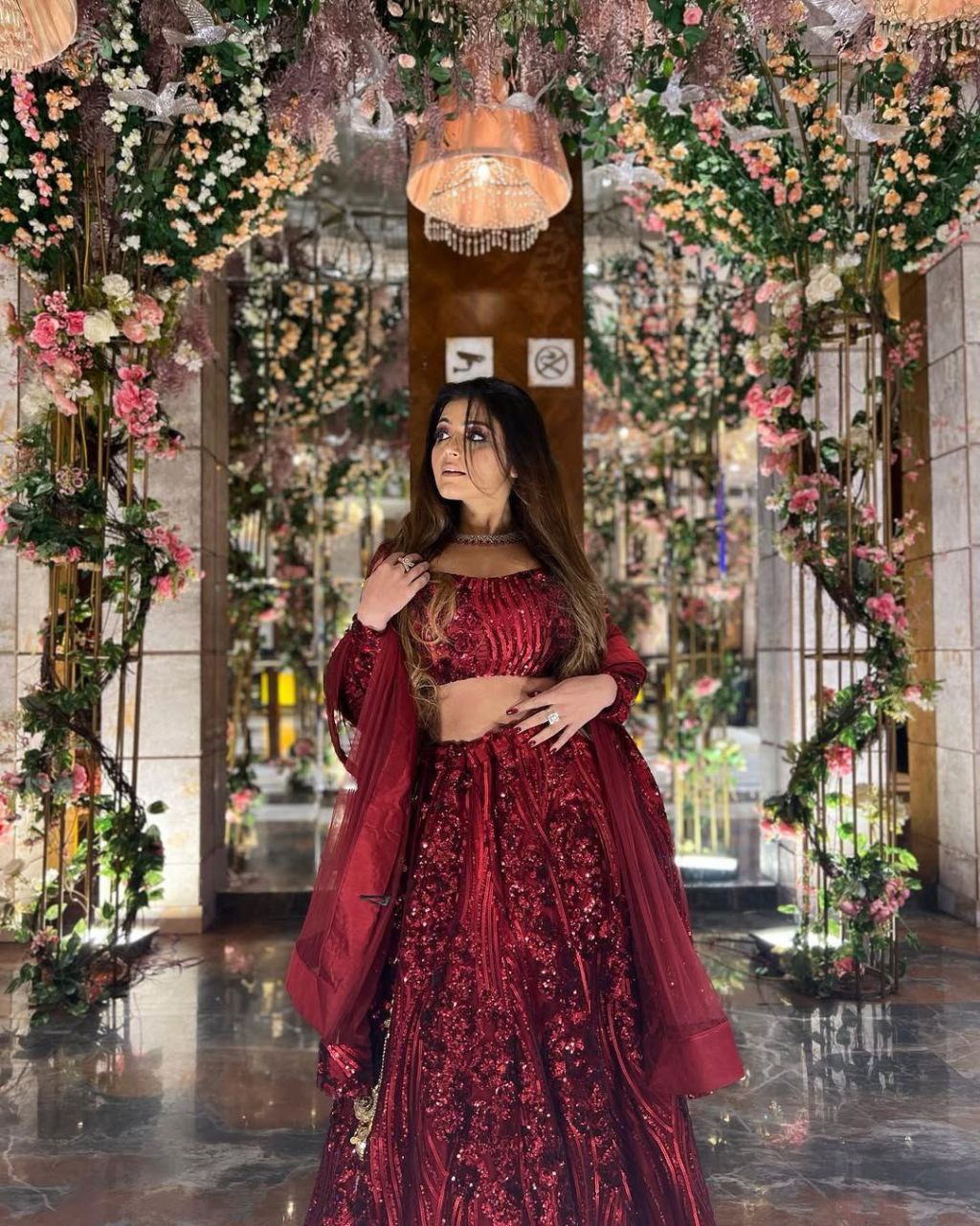 Maroon Shining Sequence Embelish Work Lehenga Choli