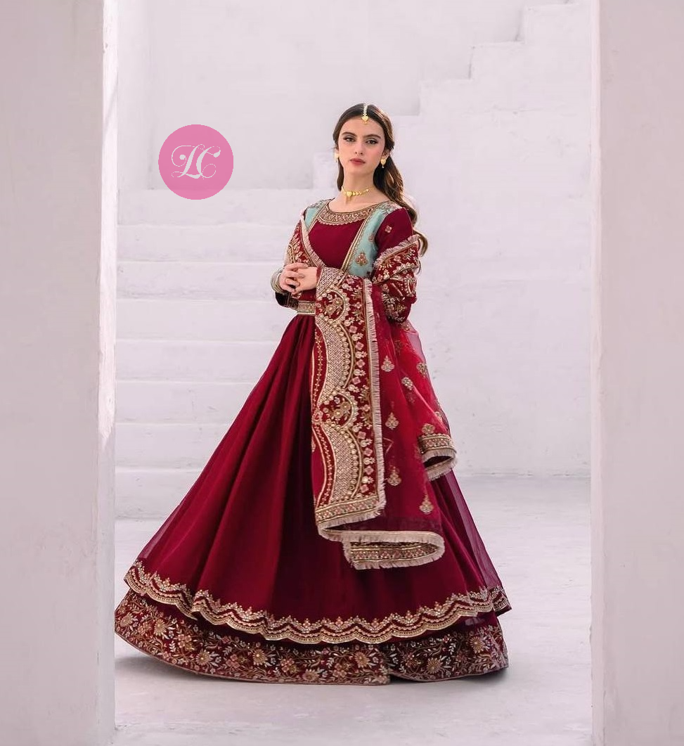 Fully Stitched Georgette Sequence Work Double Layer Gown With Dupatta