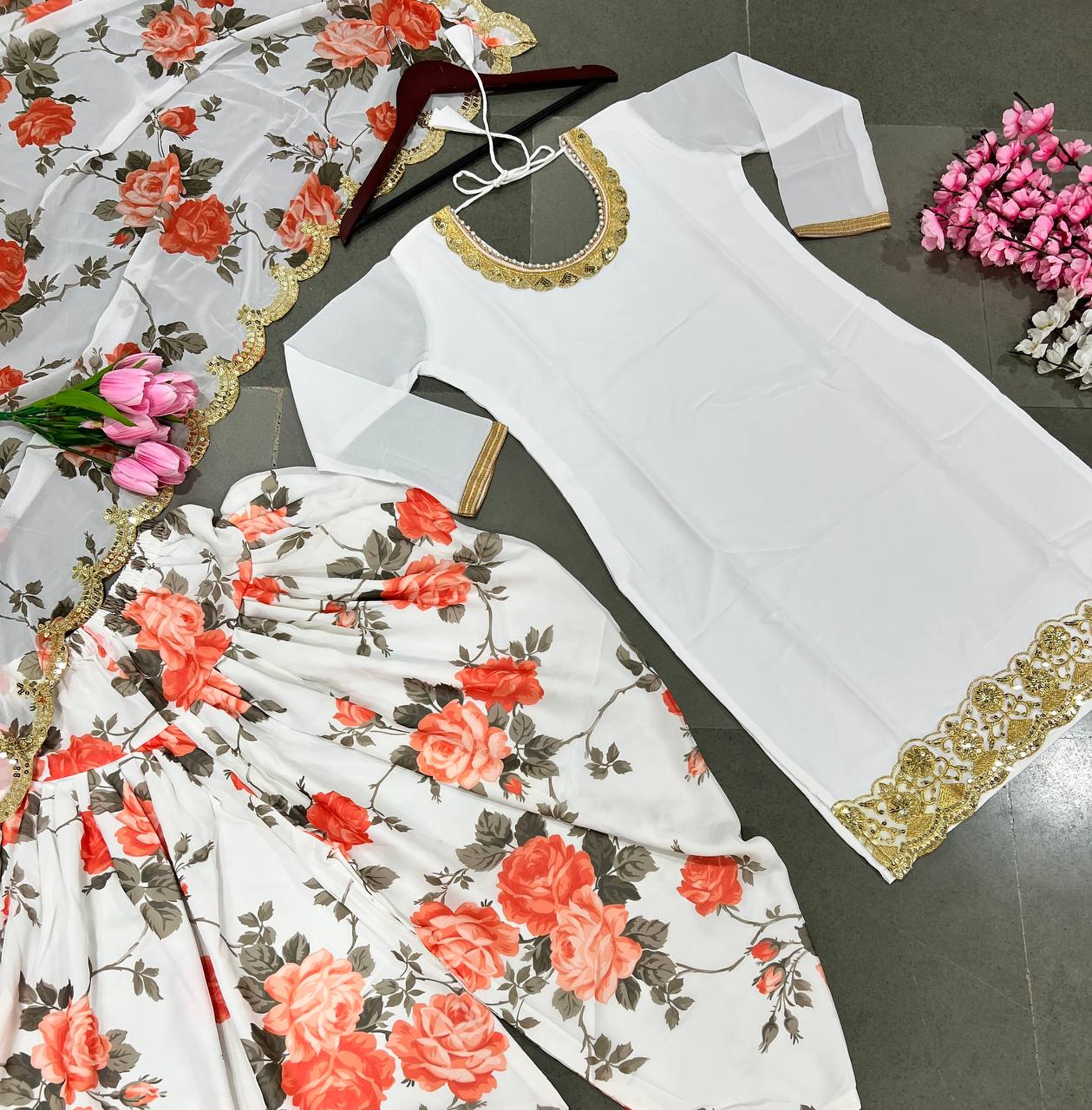 Faux Georgette With Embroidery 5mm Sequence Work Patiyala Suit