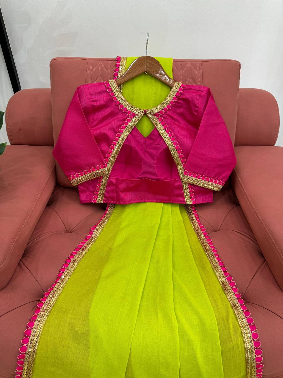 Beautiful Georgette Fabric With Fancy Lace Heavy Latkan Pallu Saree