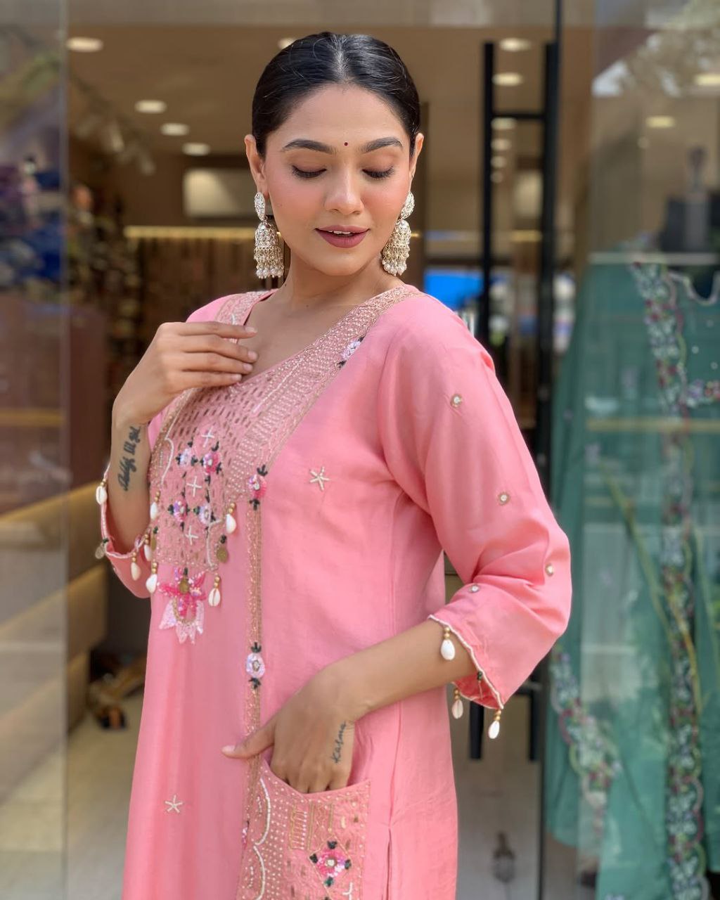 Desiger All Over Hand Work Kodi Latkan Dress Set
