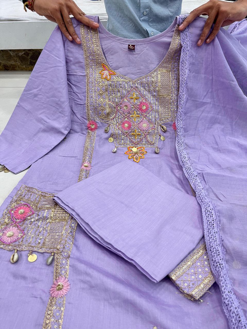 Desiger All Over Hand Work Kodi Latkan Dress Set