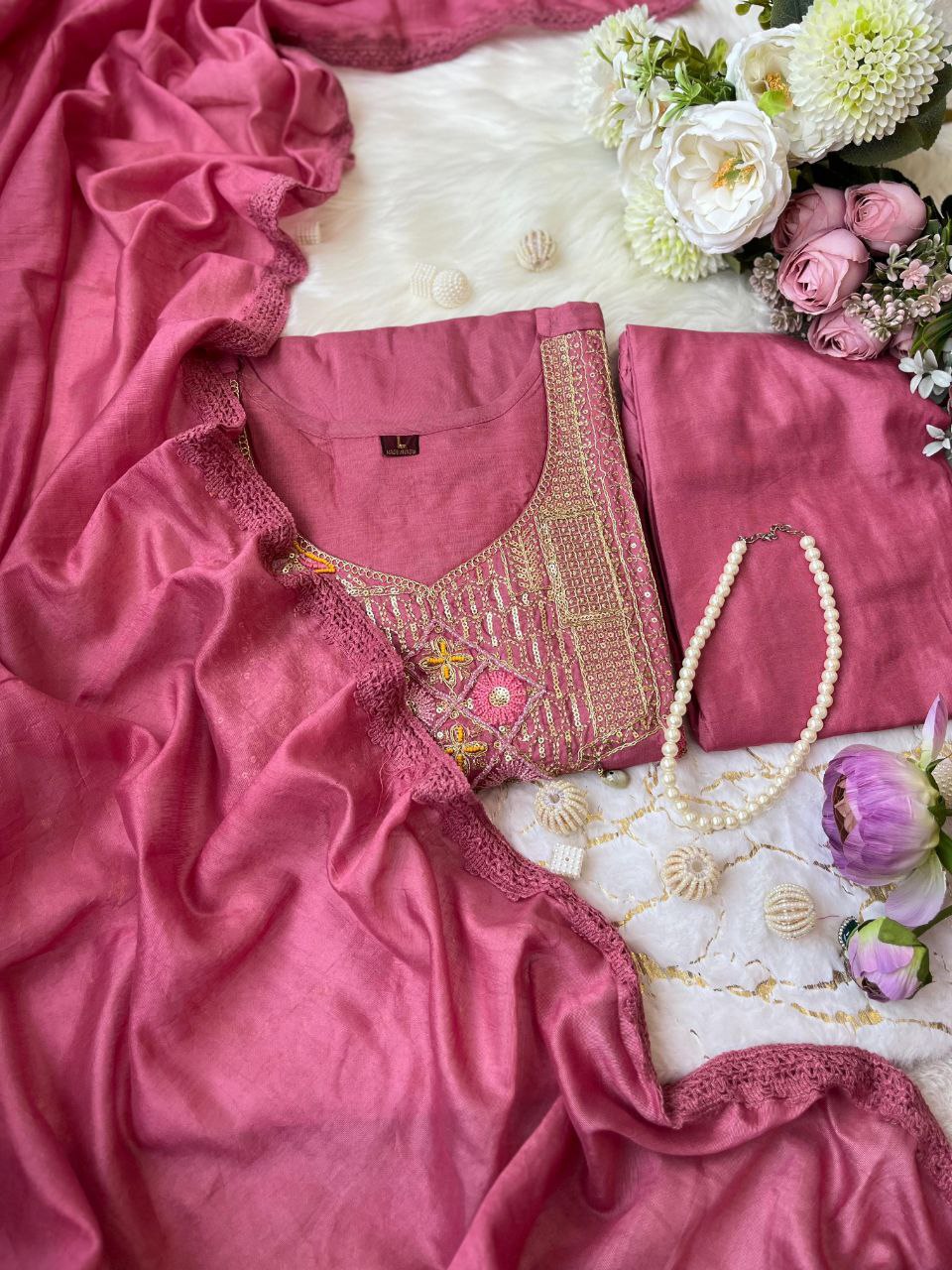 Desiger All Over Hand Work Kodi Latkan Dress Set