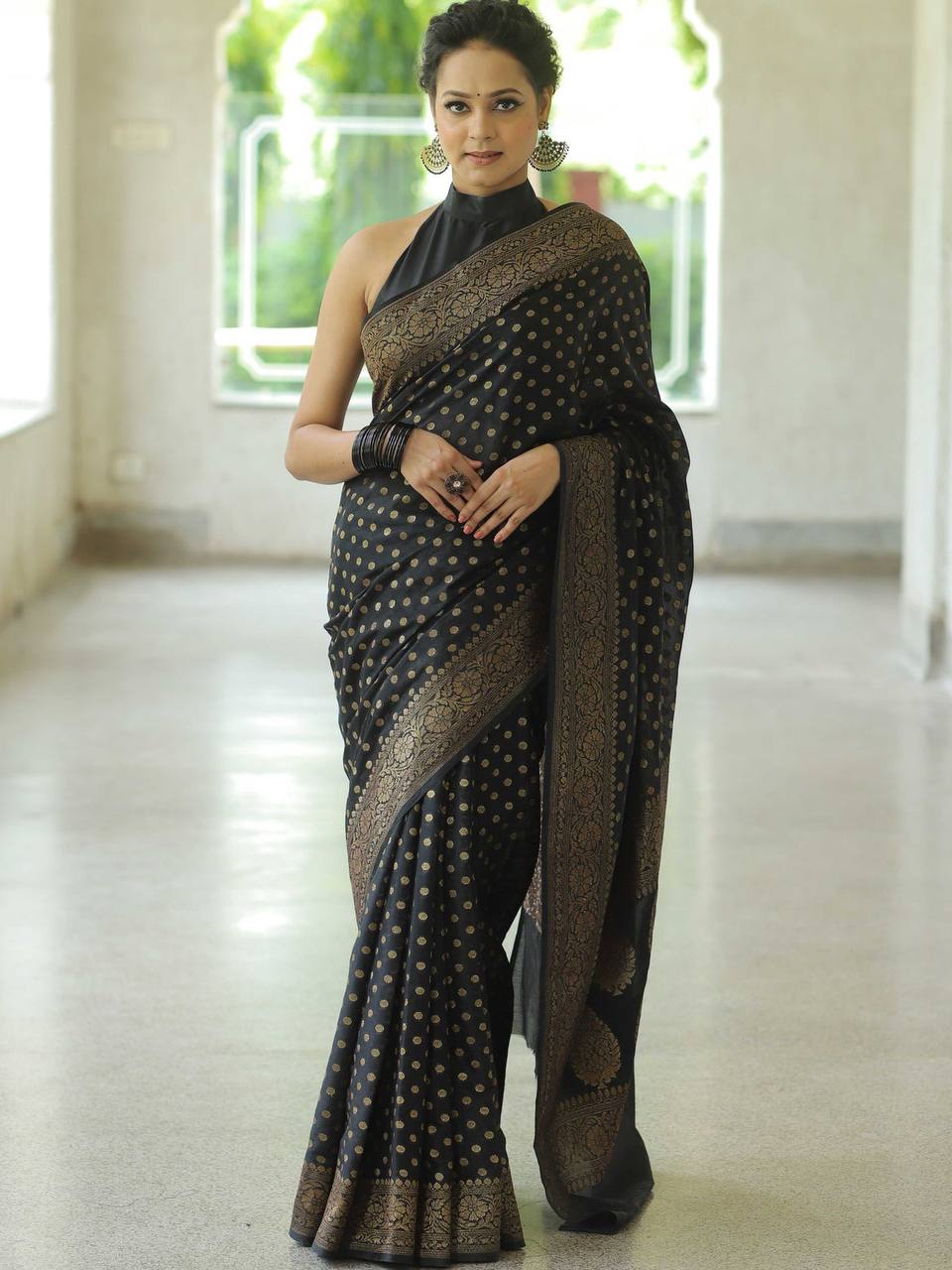 Soft Lichi Silk Designer Jacquard Silk Weaving Saree