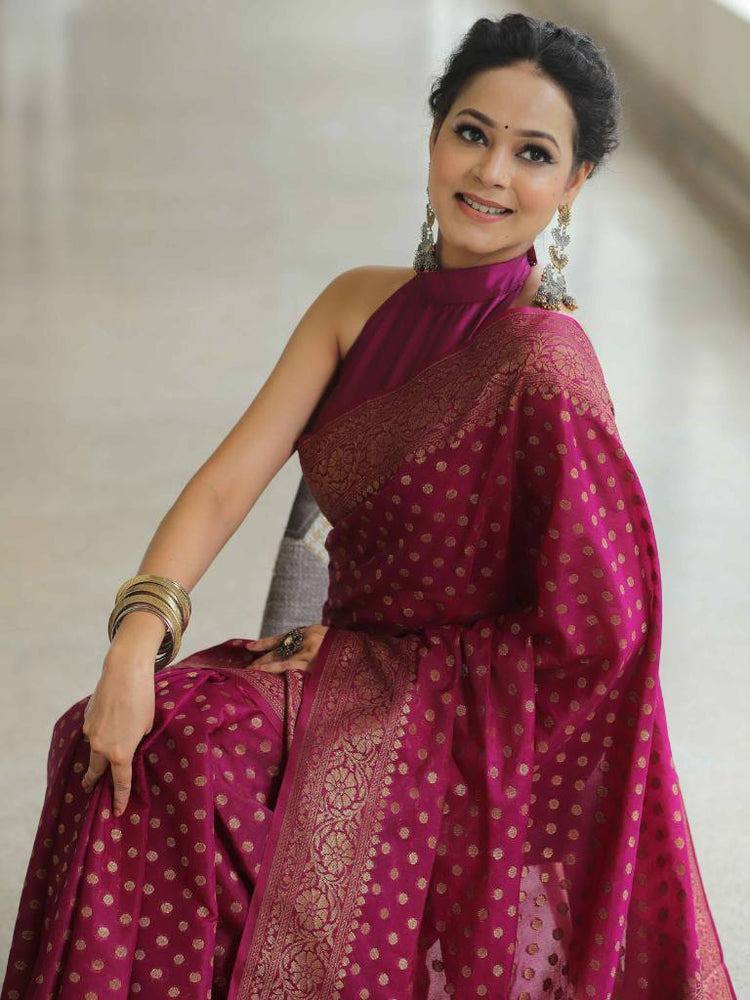 Soft Lichi Silk Designer Jacquard Silk Weaving Saree